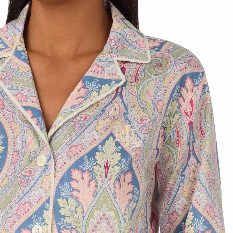 Lauren Ralph Lauren Classic Woven L/S Notch Collar Pajama Set image number 7